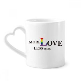 Dıythinker 350 ml LGBT Gökkuşağı Bayrağı More Love Less Hate Kupaları Seramik Kupa
