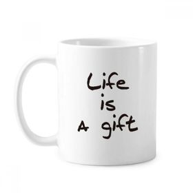 Dıythinker 350 ml Life Is A Gift İlham Verici Sözler Klasik Kupa