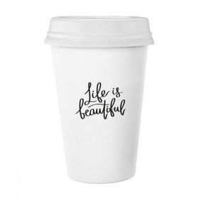 Dıythinker 350 ml Life Is Beautiful Alıntı Klasik Kupa