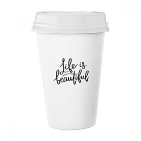 Dıythinker 350 ml Life Is Beautiful Alıntı Klasik Kupa