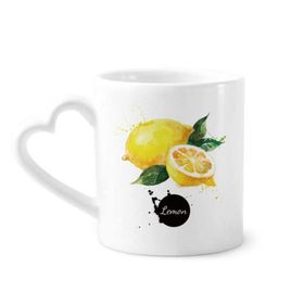 Dıythinker 350 ml Limon Meyvesi Lezzetli Sağlıklı Suluboya Kupaları Seramik Kupa