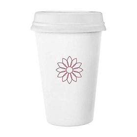 Dıythinker 350 ml Line Lotus Çiçeği Bitki Çiçek Klasik Kupa