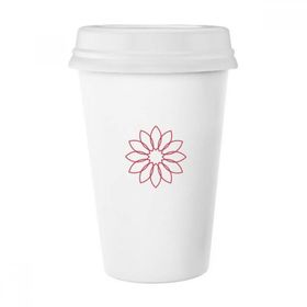 Dıythinker 350 ml Line Lotus Çiçeği Bitki Çiçek Klasik Kupa