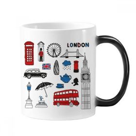Dıythinker 350 ml London Big Ben Kabini Yağmur Posta Kutusu Değişen Renk Kupa