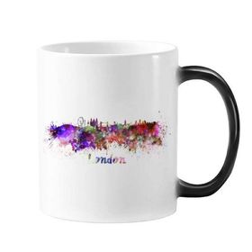 Dıythinker 350 ml London Britain Country City Suluboya İllüstrasyon Renk Kupa