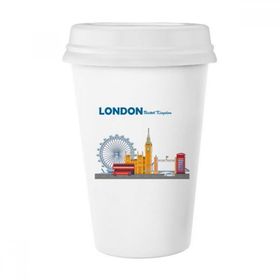 Dıythinker 350 ml Londra Gözü Çift Katlı Otobüs Grafiti Klasik Kupa
