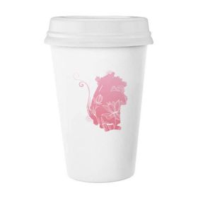 Dıythinker 350 ml Lotus Çiçeği Fare Bitki Çiçek Klasik Kupa Beyaz Çömlekçilik Seramik Kupa
