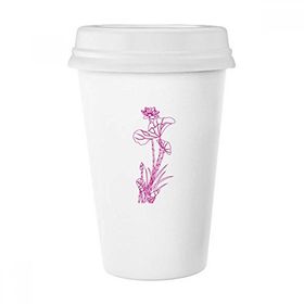 Dıythinker 350 ml Lotus Yaprağı Lotus Çiçeği Sazan Çiçek Bitki Klasik Kupa