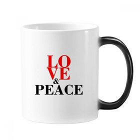 Dıythinker 350 ml Love And Peace World No War Değişen Renk Kupa