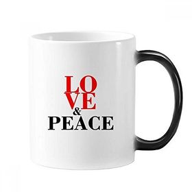 Dıythinker 350 ml Love And Peace World No War Değişen Renk Kupa