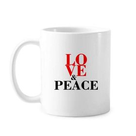 Dıythinker 350 ml Love And Peace World No War Klasik Beyaz Çömlekçilik Seramik Saplı Kupa