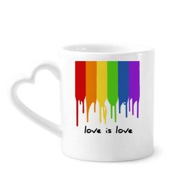 Dıythinker 350 ml Love is Love LGBT Gökkuşağı Renkli Kupaları Seramik Kupa