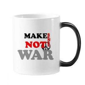 Dıythinker 350 ml Love Peace World Make Sense Not War Değişen Renk Kupa