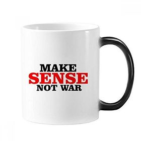 Dıythinker 350 ml Love Peace World Make Sense Not War Değişen Renk Kupa
