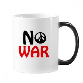 Dıythinker 350 ml Love Peace World No War Değişen Renk Kupa
