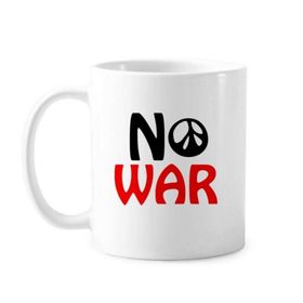 Dıythinker 350 ml Love Peace World No War Klasik Beyaz Çömlekçilik Seramik Saplı Kupa