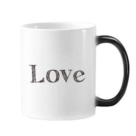 Dıythinker 350 ml Love Word İlham Verici Alıntı Sevgililer Günü Değişen Renk Kupa