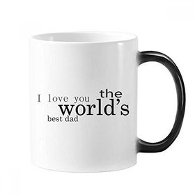 Dıythinker 350 ml Love World's Best Dad Festival Alıntısı Değişen Renk Kupa