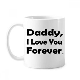 Dıythinker 350 ml Love You Dad Festival Alıntı Klasik Beyaz Çömlek Seramik Saplı Kupa