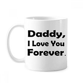 Dıythinker 350 ml Love You Dad Festival Alıntı Klasik Beyaz Çömlek Seramik Saplı Kupa