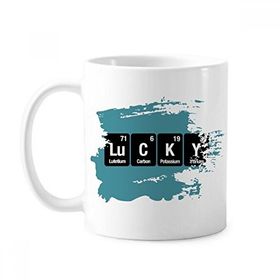 Dıythinker 350 ml Lucky Chemical Element Science Boya Fırçası Kupa Beyaz Seramik Kupa