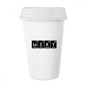 Dıythinker 350 ml Lucky Chemical Element Science Klasik Kupa Beyaz Çömlekçilik Seramik Kupa