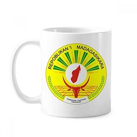 Dıythinker 350 ml Madagaskar Afrika Ulusal Amblemi Klasik Kupa Beyaz Çömlekçilik Seramik Kupa
