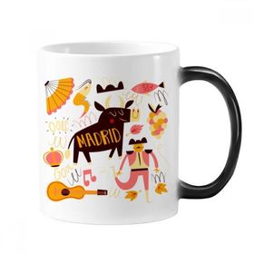 Dıythinker 350 ml Madrid İspanyol Bullfight Müzik Fiesta Renk Kupa