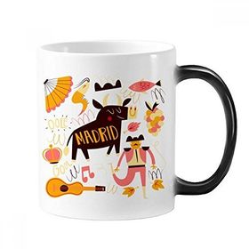 Dıythinker 350 ml Madrid İspanyol Bullfight Müzik Fiesta Renk Kupa