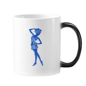 Dıythinker 350 ml Mavi Dolgun Güzel Kız Renk Değiştiren Kupa