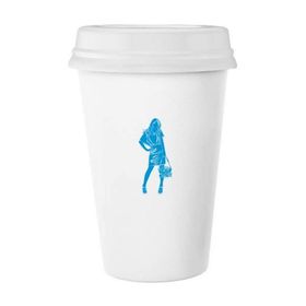 Dıythinker 350 ml Mavi Moda Güzel Kadın Klasik Kupa