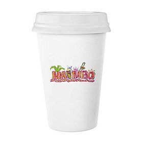 Dıythinker 350 ml Meksika Kültürü Elment Pembe Mambo Slogan Klasik Beyaz Çömlek Seramik Kupa