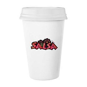 Dıythinker 350 ml Meksika Kültürü Elment Pembe Salsa Slogan Klasik Beyaz Çömlek Seramik Kupa
