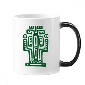 Dıythinker 350 ml Meksika Totems Meksika Antik Medeniyet Çöl Kaktüs Morphing Isıya Duyarlı Değişen Renk Kupa