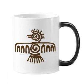 Dıythinker 350 ml Meksika Totems Meksika Kel Kartal Antik Medeniyet Değiştirme Isıya Duyarlı Değişen Renk Kupa