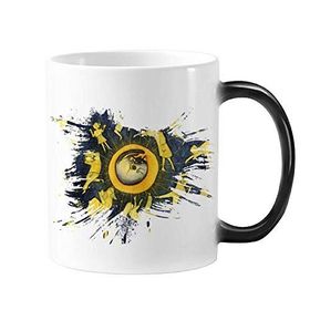 Dıythinker 350 ml Miaoji Boyama Suluboya Kedi Ay İnsanlar Renk Değiştiren Kupa