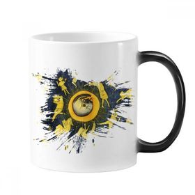 Dıythinker 350 ml Miaoji Boyama Suluboya Kedi Ay İnsanlar Renk Değiştiren Kupa