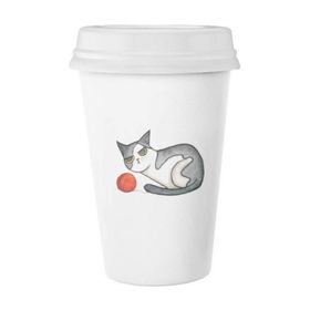 Dıythinker 350 ml Miaoji Boyama Suluboya Kukla Kedi Klasik Kupa