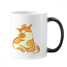 Dıythinker 350 ml Miaoji Turuncu Kedi Boyama Suluboya Değişen Renk Kupa
