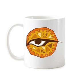 Dıythinker 350 ml Mısır Kültürü Kırmızı Sarı Göz Totem Soyut İllüstrasyon Desen Klasik Kupa