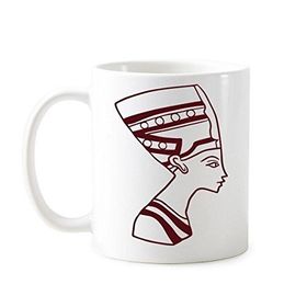 Dıythinker 350 ml Mısır Kültürü Siyah Beyaz Soyut Totem Yan Portre Fresko İllüstrasyon Desen Klasik Kupa