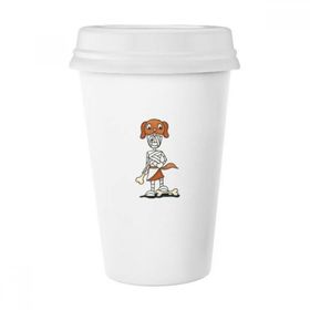 Dıythinker 350 ml Mısır Mumya Horus Köpek Şapkası Klasik Kupa Beyaz Çömlekçilik Seramik Kupa