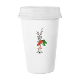 Dıythinker 350 ml Mısır Mumya Horus Tavşanlar Şapka Klasik Kupa Beyaz Çömlekçilik Seramik Kupa