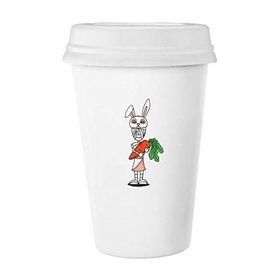 Dıythinker 350 ml Mısır Mumya Horus Tavşanlar Şapka Klasik Kupa Beyaz Çömlekçilik Seramik Kupa