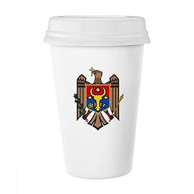 Dıythinker 350 ml Moldova Avrupa Ulusal Amblem Klasik Kupa Beyaz Çömlekçilik Seramik Kupa