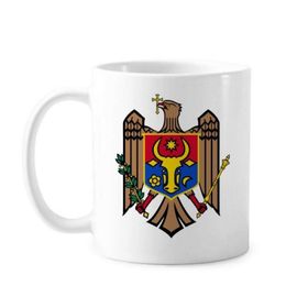 Dıythinker 350 ml Moldova Avrupa Ulusal Amblemi Klasik Kupa Beyaz Çömlekçilik Seramik Kupa