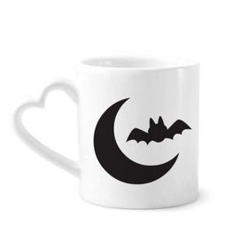Dıythinker 350 ml Moon Bat Happy Fear Cadılar Bayramı Kupaları Seramik Kupa