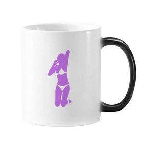 Dıythinker 350 ml Mor Dolgun Kadın Diz Değiştiren Renk Kupa
