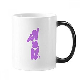 Dıythinker 350 ml Mor Dolgun Kadın Diz Değiştiren Renk Kupa