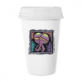 Dıythinker 350 ml Mor Raket Meksika Kültürü Elemanı Oyma Klasik Kupa